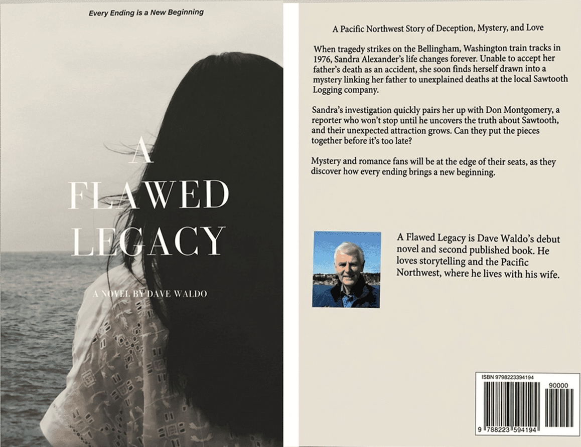Book cover: A Flawed Legacy, woman facing sea